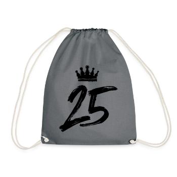 25 Zahl Krone - Turnbeutel - Grau - Vorne