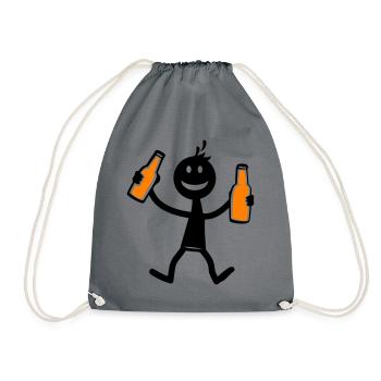 Drinking Beer - Drawstring Bag - grey - Front