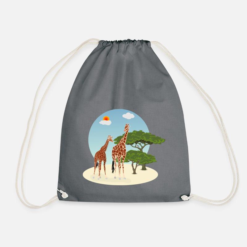 Mutter und Baby Giraffe - Turnbeutel - Grau