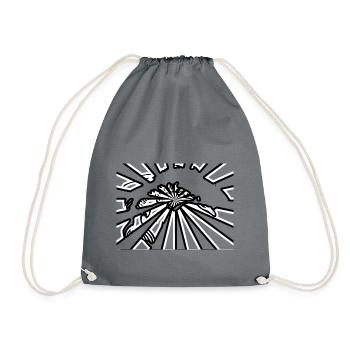Angler Fisch Fishing Fisching Angeln - Turnbeutel - Grau - Vorne