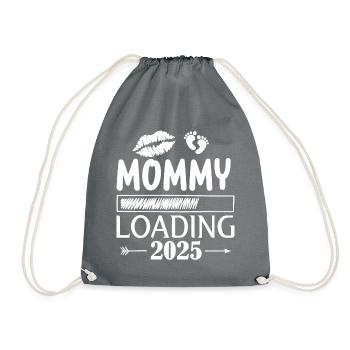 Mom-to-be in 2025, baby to be born in 2025 - Drawstring Bag - grey - Front