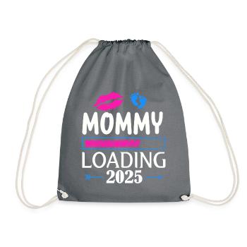 Mom-to-be in 2025, baby to be born in 2025 - Drawstring Bag - grey - Front