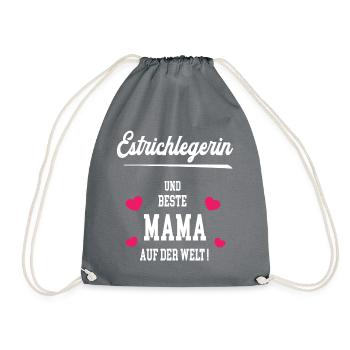 Estrichlegerin Beste Mama Muttertag Geburtstag - Turnbeutel - Grau - Vorne
