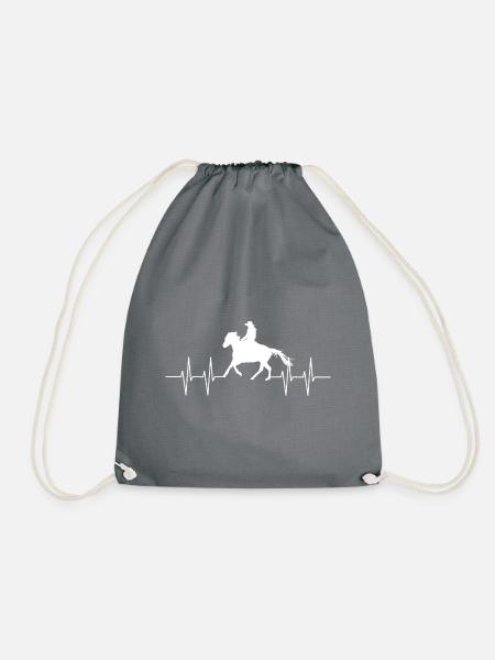 Herzschlag Reiten - Turnbeutel - Grau