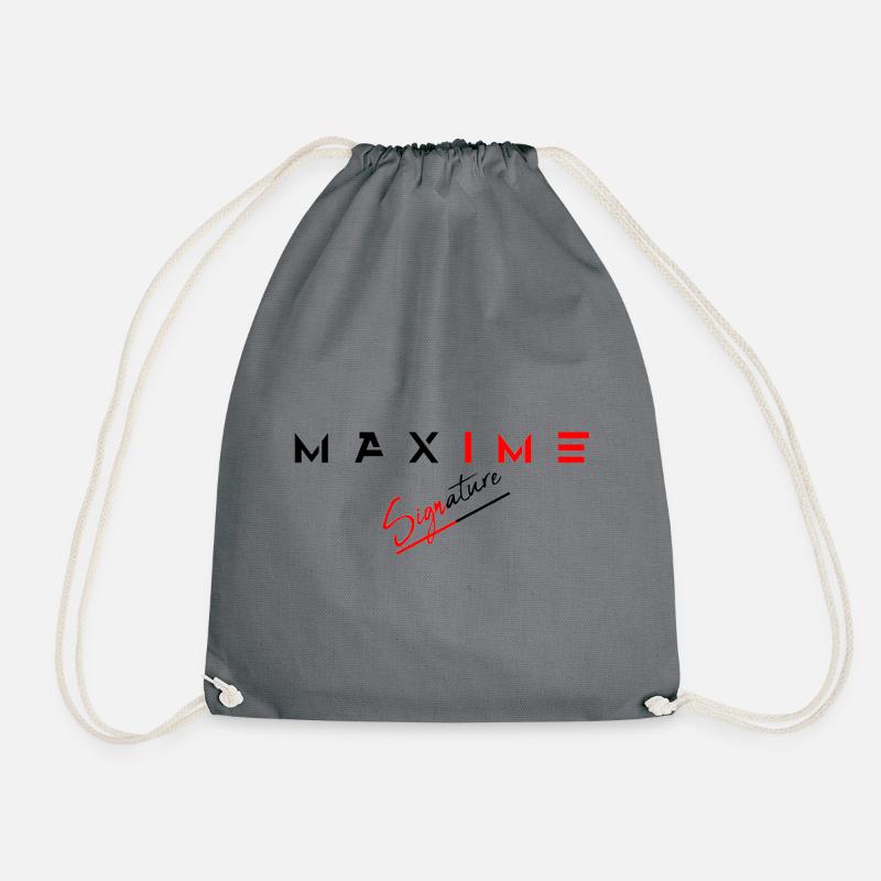 signature maxim - Drawstring Bag - grey