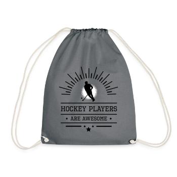 Hockey players are awesome - Drawstring Bag - grey - Front