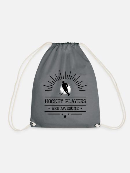Hockey players are awesome - Drawstring Bag - grey