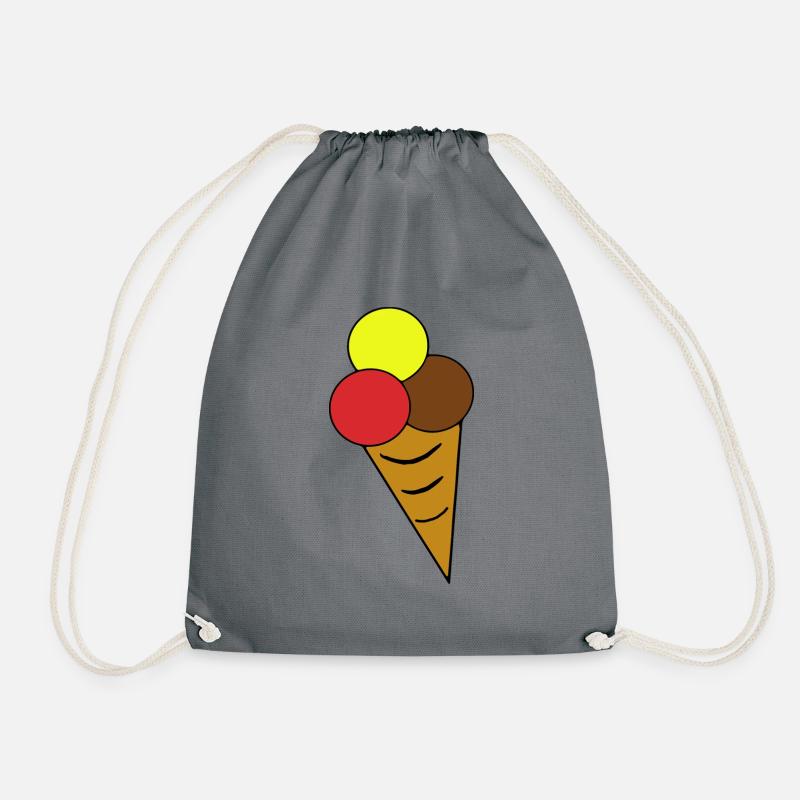Ice cream cone ice cream ice cream cone - Drawstring Bag - grey