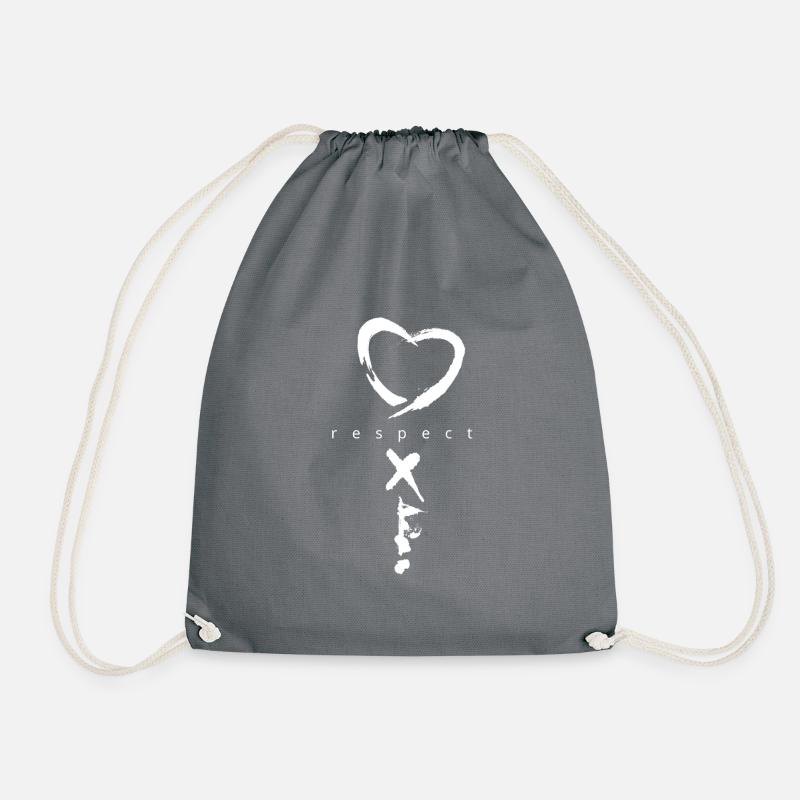 love respect - Drawstring Bag - grey