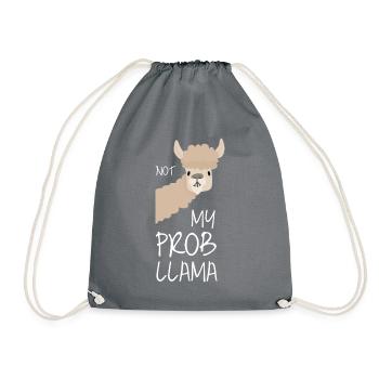 Lama! Llama! ProbLlama - Drawstring Bag - grey - Front