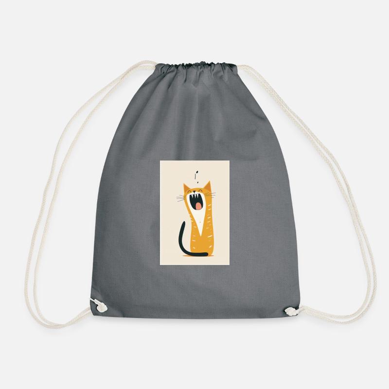 Abstrakte Katze (exotisch, minimalistisch) - Turnbeutel - Grau