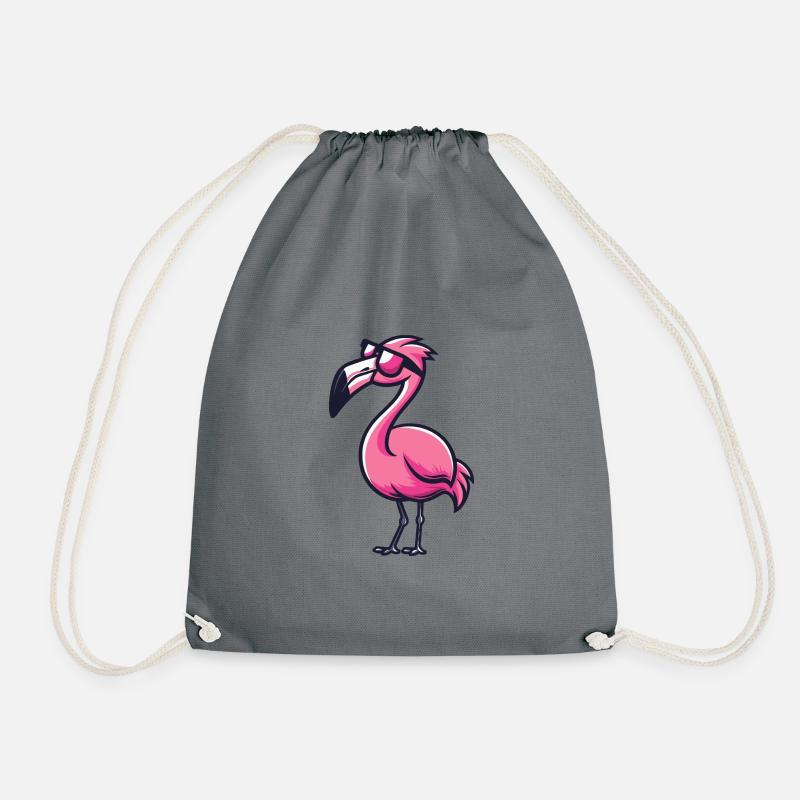 Flamingo Tier - Turnbeutel - Grau
