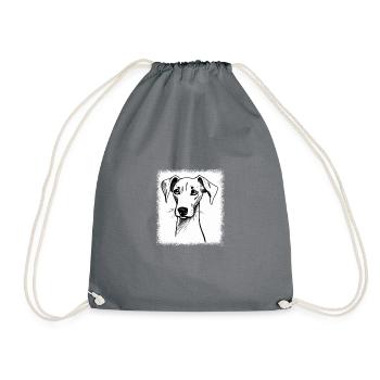 quote gift birthday present awesome rescue - Drawstring Bag - grey - Front