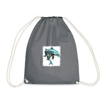 caribbean dolphin lover aquatic environment - Turnbeutel - Grau - Vorne