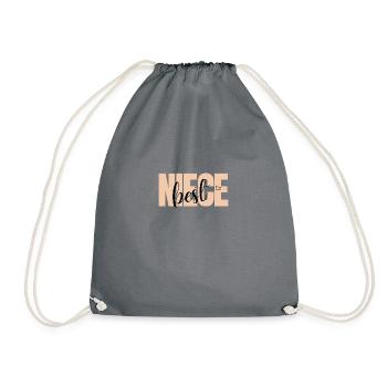 Best Niece Design with Heart Gift Idea - Drawstring Bag - grey - Front