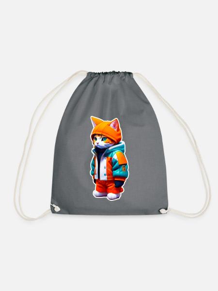 Space Cat - Turnbeutel - Grau