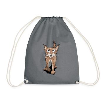 verwegener Luchs lässig cool Wildkatze Geschenk - Turnbeutel - Grau - Vorne