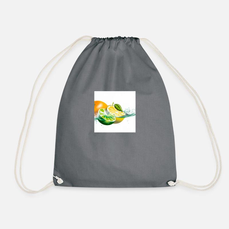 Citrus Splash - Drawstring Bag - grey