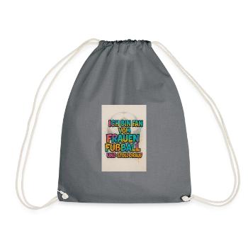 Women's football fan and proud of it - Drawstring Bag - grey - Front