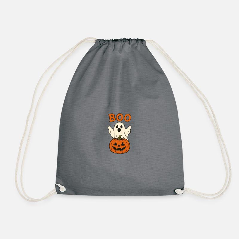 Boogeist Halloween Pumpkin - Drawstring Bag - grey