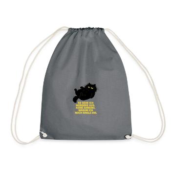 This is what I look like in the morning – Mr. Cuddly Wuschel - Drawstring Bag - grey - Front