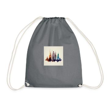 City Eiffel Tower Empire Stat - Turnbeutel - Grau - Vorne