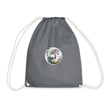 Wild unicorn - Drawstring Bag - grey - Front