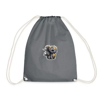 Cute Golden Baby Dragon - Drawstring Bag - grey - Front