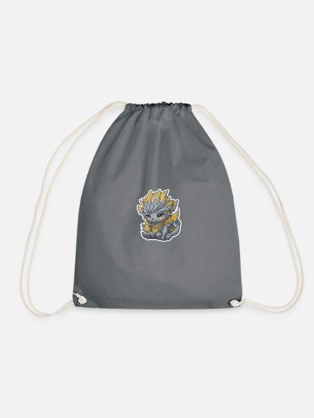 Süßer Goldener Baby Drache - Turnbeutel - Grau