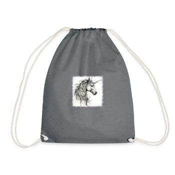 Licorne de dessin animé drôles dictons heureux idée présente - Sac de sport léger - gris - Devant