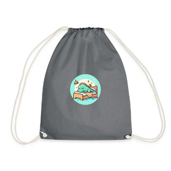 Schlafender Dino kleines Baby - Turnbeutel - Grau - Vorne