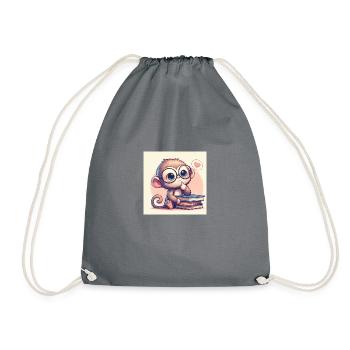 Monkey pensive - Drawstring Bag - grey - Front
