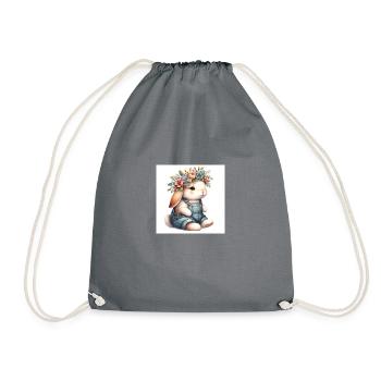 lapin fleur - Sac de sport léger - gris - Devant