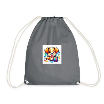 playful puppy - Turnbeutel - Grau - Vorne