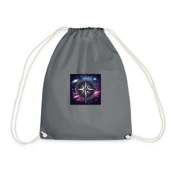 Galactic Compass Rose - Drawstring Bag - grey - Front