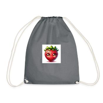 Strawberry Love - Drawstring Bag - grey - Front