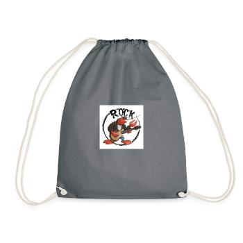Lobster Playing Guitar - Drawstring Bag - grey - Front