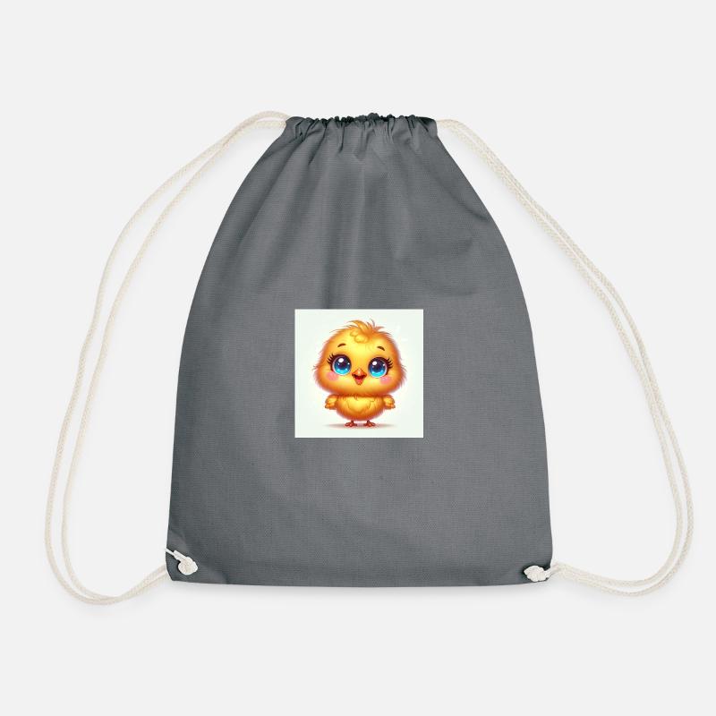 Sweet chick The cute chick with big eyes - Drawstring Bag - grey