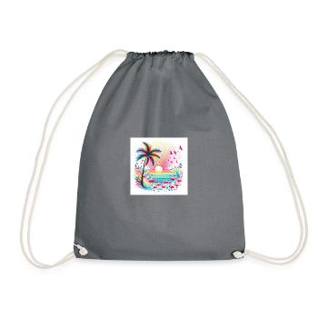 Tropical Paradise - Drawstring Bag - grey - Front