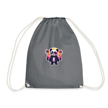 Neon Funky Panda - Turnbeutel - Grau - Vorne