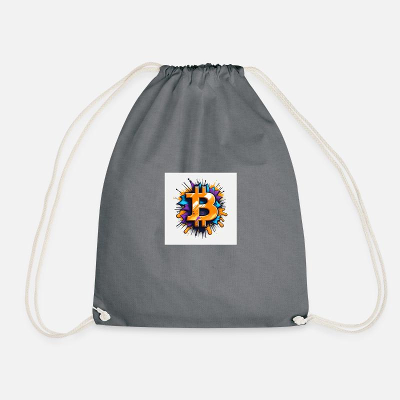 Bitcoin Graffiti - Turnbeutel - Grau