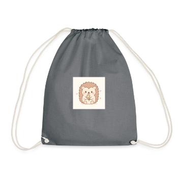 Kawaii Igel im Pastellstil - Turnbeutel - Grau - Vorne