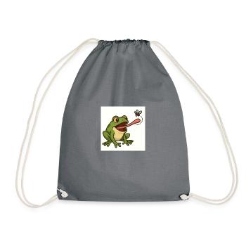 Frog with bow tie - Drawstring Bag - grey - Front