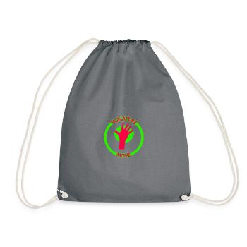 signature move face palm green red - Drawstring Bag - grey - Front