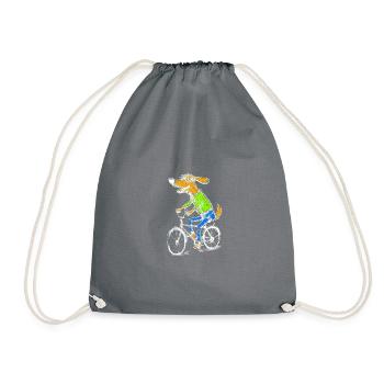 walk or ride dog bike white - Turnbeutel - Grau - Vorne