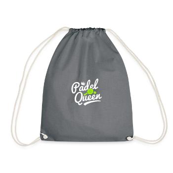 Padel Queen Funny Padel Ball Player - Drawstring Bag - grey - Front