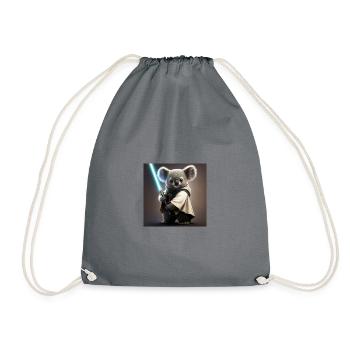 Padawan Koala kenobi with his lightsaber - Drawstring Bag - grey - Front