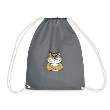 Cat Crossed Arms - Drawstring Bag - grey - Front