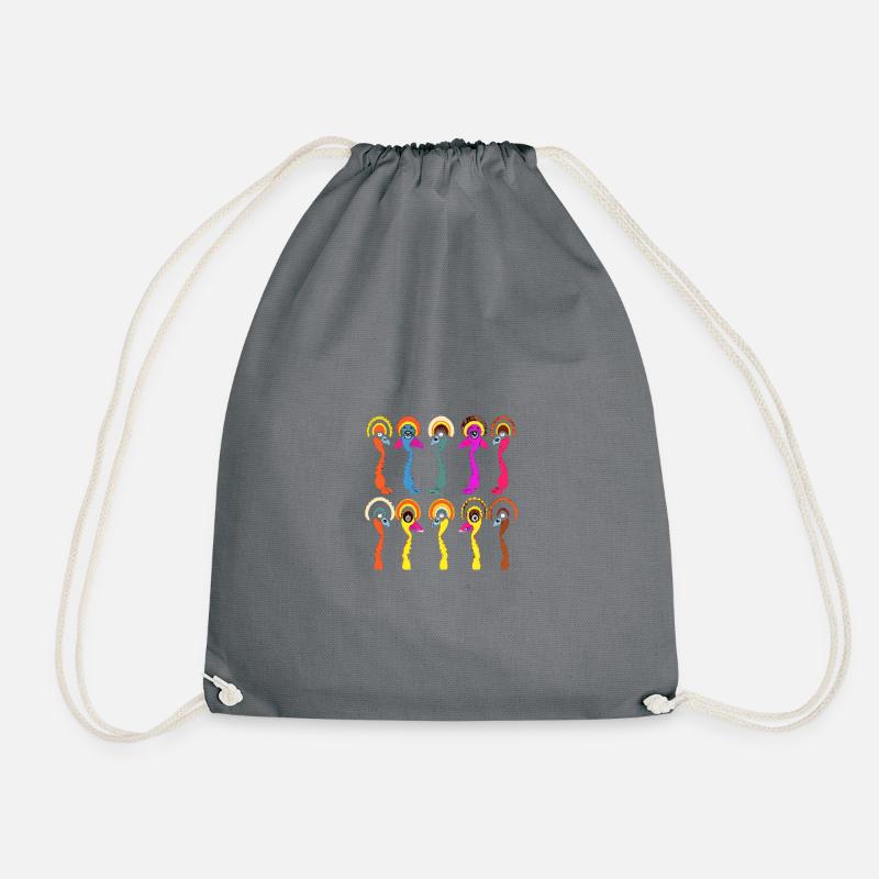 Flamingo Sun - Drawstring Bag - grey