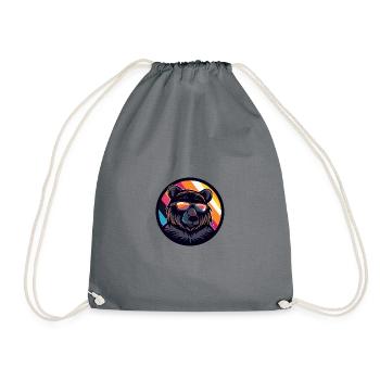 Bear Comic Cool Summer - Drawstring Bag - grey - Front